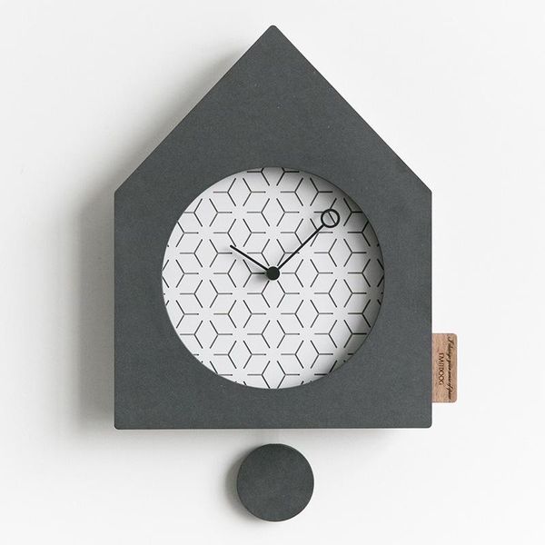 

wall clocks wooden clock modern design advanced living room nordic simple personality pine wood swing watch home decor