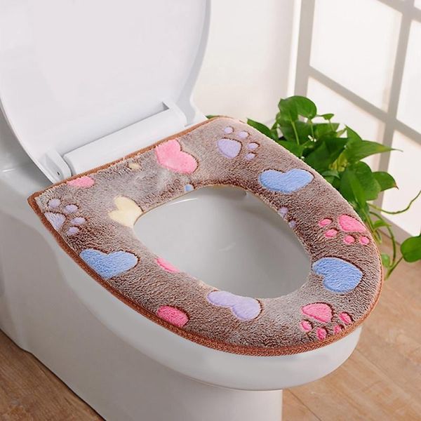 

bathroom warmer toilet seat cloth soft closestool washable lid cover pad covers