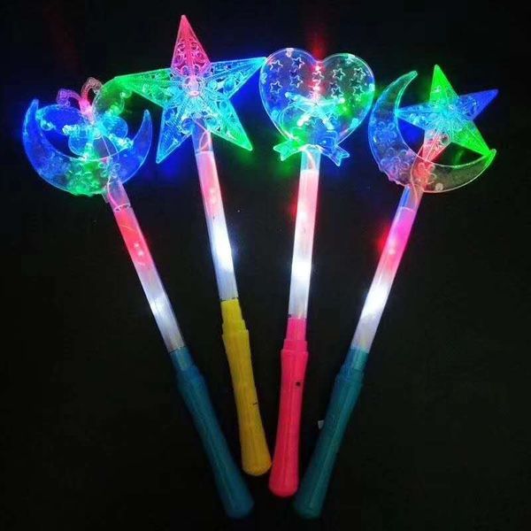 New Star Moon Zauberstab Zauberstab LED Schneeflocke Leuchtstab Flash Stick Liebe Kinder Stall Spielzeug