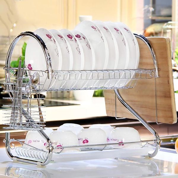 Organização de armazenamento de cozinha drenagem para organizador de prateleira de rack de prateleira de rack de prateleira de copo de copo de copo de tigela acessórios de gadgets