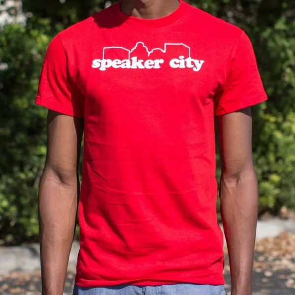 

speaker city t-shirt | mens short sleeve graphic t-shirt, White;black