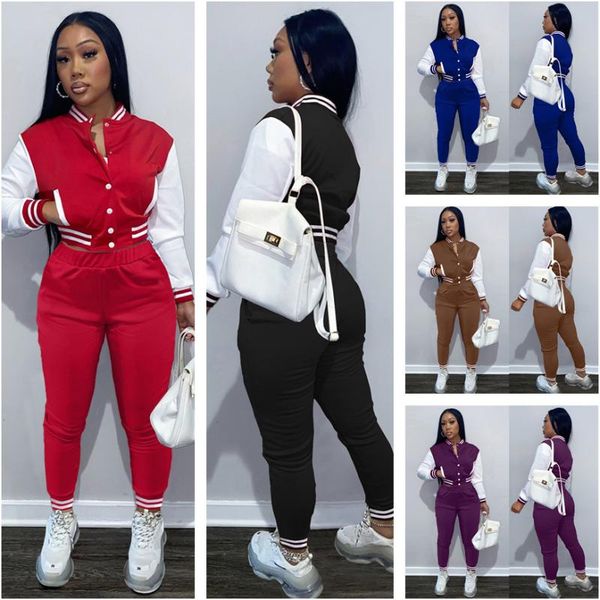 

women's two piece pants 2022 trendy chic neon sport 2 pieces outfits for women matching sets zipper long sleeve jacket coat baggy cool, White