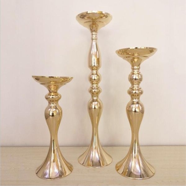 

candle holders gold white silver wedding decor metal candlestick flower stand vase table centerpiece event rack road lead
