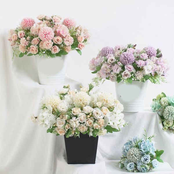 

small bouquet wedding artificial roses colorful holding fake flowers fashion beautiful dreamlike home decoration accessories decorative & wr