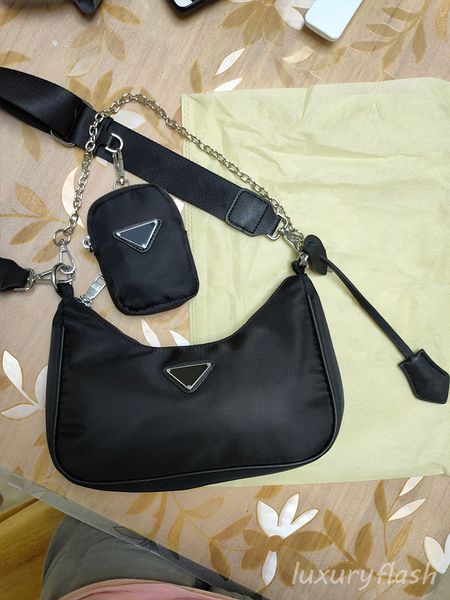 

2021 canvas two-in-one shoulder bag summer simple fashion ladies messenger purse chain armpit bags luxurys brands handbag