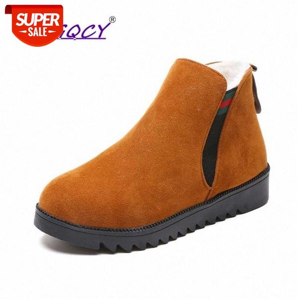 

Women Boots 2019 NEW Winter Boots Flock Classic Slip-on Snow Ankle Winter Suede Warm Fur Plush Women Shoes 35-40 #qN6v