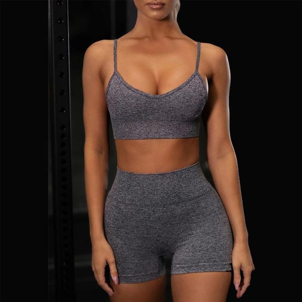 

yoga outfit wanayou women sleeveless set,underwear shockproof support sports tracksuit set,elastic legging training short fitness suit