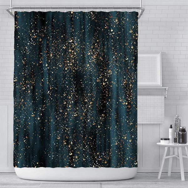 

dark green gold powder pattern shower curtain thick polyester bathroom waterproof curtains(with hook rings curtains