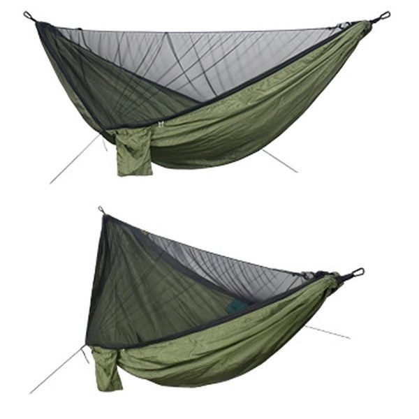 

1-2 person outdoor mosquito net parachute hammock camping hanging sleeping bed swing portable double chair hamac army green camp furniture