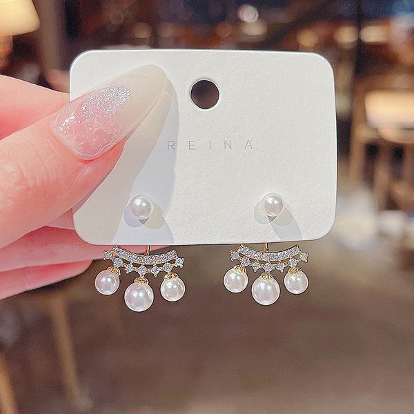 

wholesale price classic design studs titanium steel screw with drill earrings semi-circular opening with drill earrings for women gift 2k18, Golden;silver