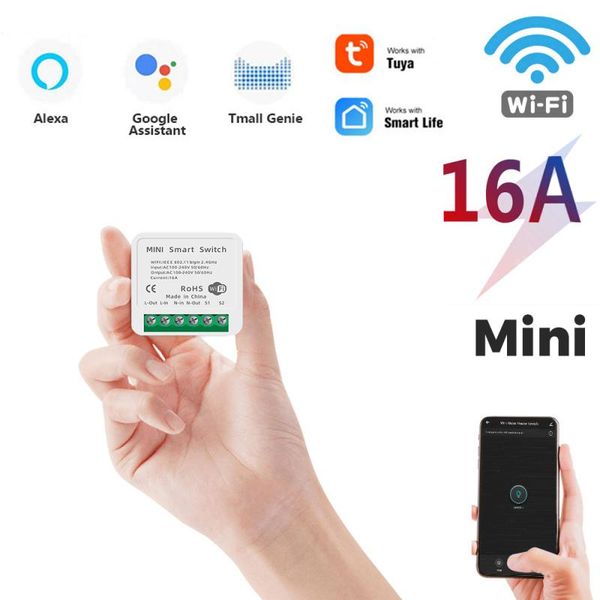 

smart home control 16/10a tuya wifi switch led licht leven push module ondersteunt 2 manier app voice relais timer google thuis alexa