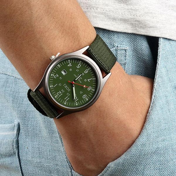 

wristwatches men's watch simple numbers belt calendar fluorescent green big dial business quartz gift fashion sports, Slivery;brown