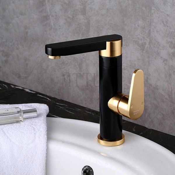 

bathroom sink faucets luxury faucet black gold-plated space aluminum basin and cold mixer tap