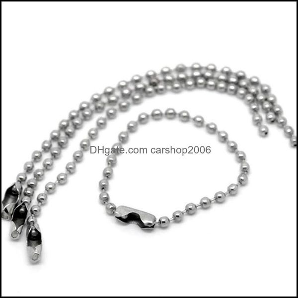 

necklaces & pendants jewelry500pcs whole diy sier tone connector clasp ball chains keychains tag charms jewelry findings 10cm drop delivery, Silver