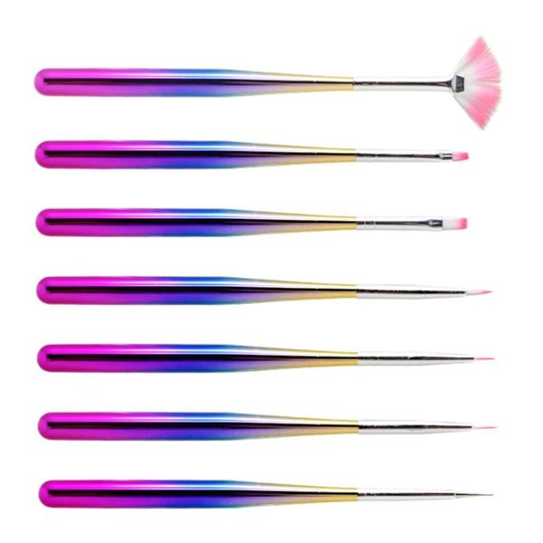 

set/7pcs nail art pen manicure carving brushes painting pens, Yellow