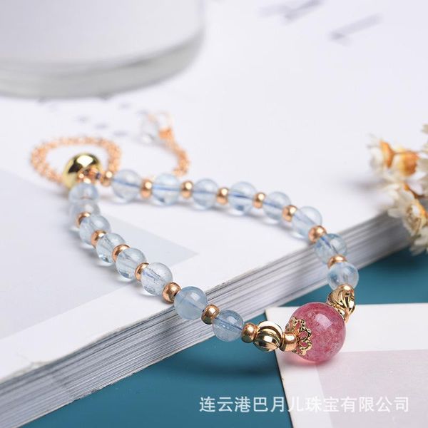 

beaded, strands hailanbao strawberry crystal bracelet adjustable female ins jewelry wholesale, Black
