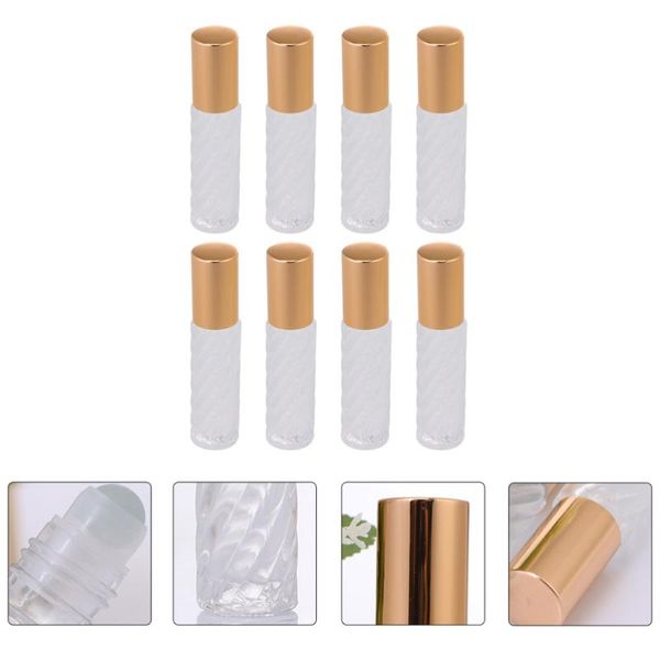 

storage bottles & jars 8pcs 10ml glass roller bottle empty perfume essential oil test vials