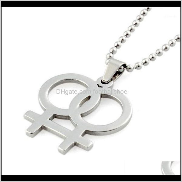 Anhänger Schmuck Mode Regenbogen Halskette Lesben Halsketten Anhänger Für Frauen Gay Pride Silber Farbe Schmuck Bead Kette Link 24 Zoll 1 Drop Del