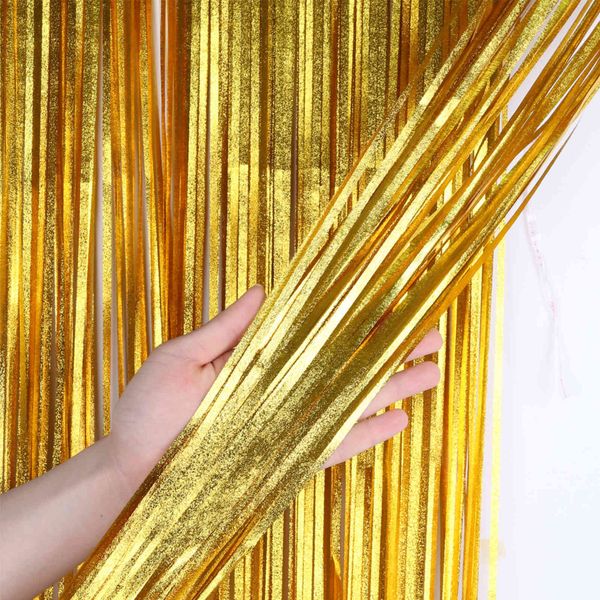 

frosted rose champagne gold rain curtain party decoration background p props