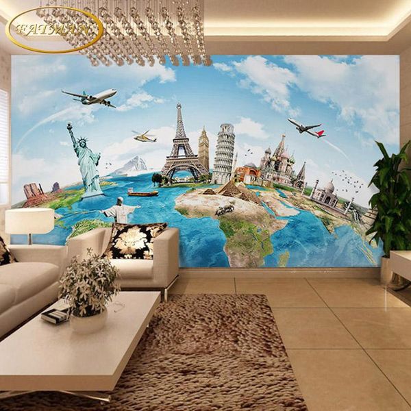 

wallpapers drop custom 3d po wallpaper earth city graffiti mural bedroom funny bathroom tv background