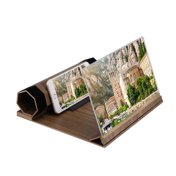 

cell phone mounts & holders 12inch stereoscopic amplifying wood bracket foldable screen enlarger for vh99