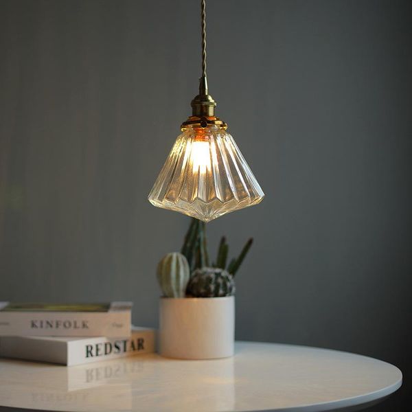 

pendant lamps retro glass chandelier bedroom bedside entrance hallway corridor aisle balcony bar restaurant simple small lamp