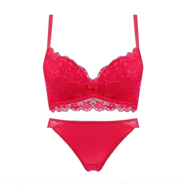 

dny lane'slace bra rimless lace women's underwear bra with floral surfacecomfortable small chestgathered and adjustable underwear, Red;black