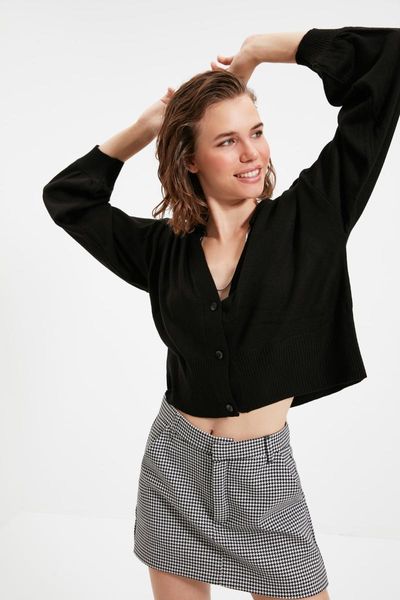 

women's knits & tees trendyol crop knitwear cardigan twoaw22hi0272, White