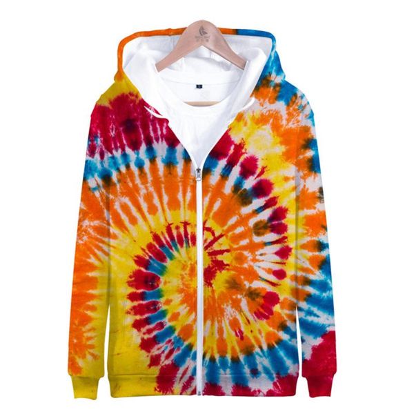 

women's hoodies & sweatshirts men/women zipper tie dye 3d printed hoodie boys girls colorful paisley streetwear jacket coat funny cloth, Black