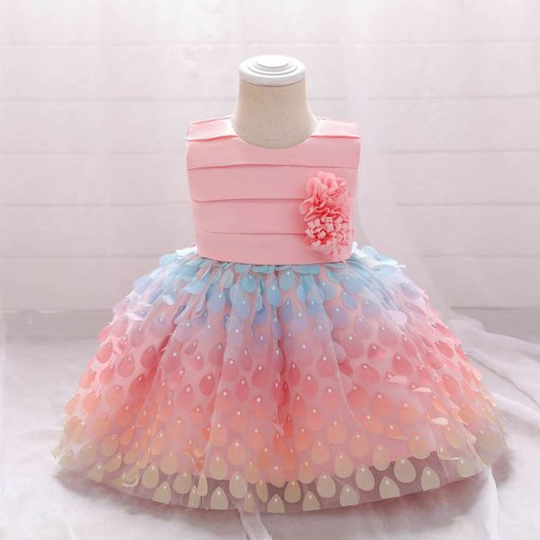 

girls dresses 1st birthday dress for baby girl clothes kids clothing sleeveless princess dots flower lace tutu pettiskirt b7245, Red;yellow