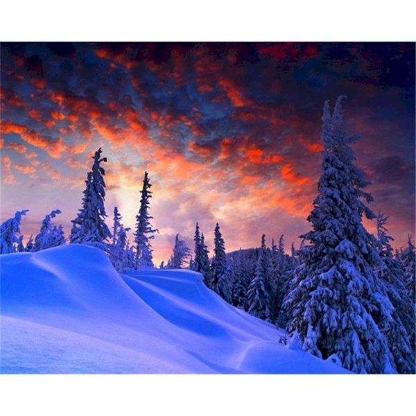

paintings gatyztory frame painting by numbers kits snow landscape drawing coloring handmade acrylic paint for home decor