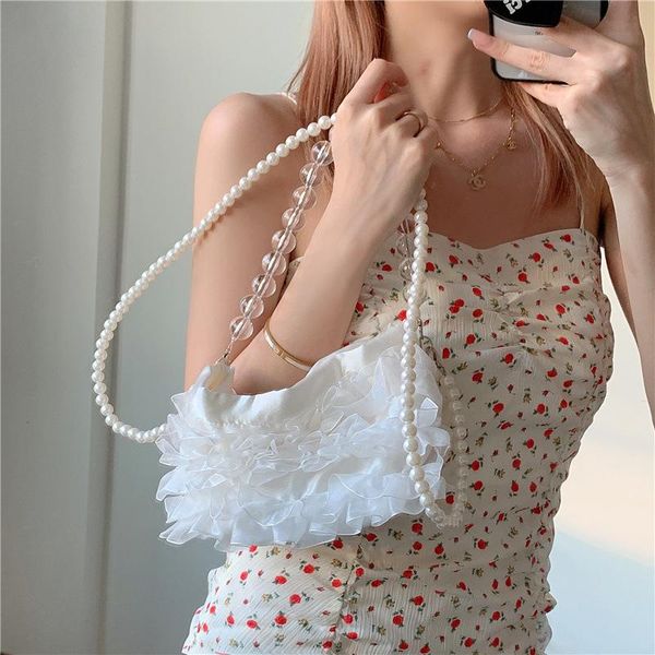 

simple solid color women pearl chain crossbody bag fashion mini female shoulder bags luxury design ladies small purse handbags cross body