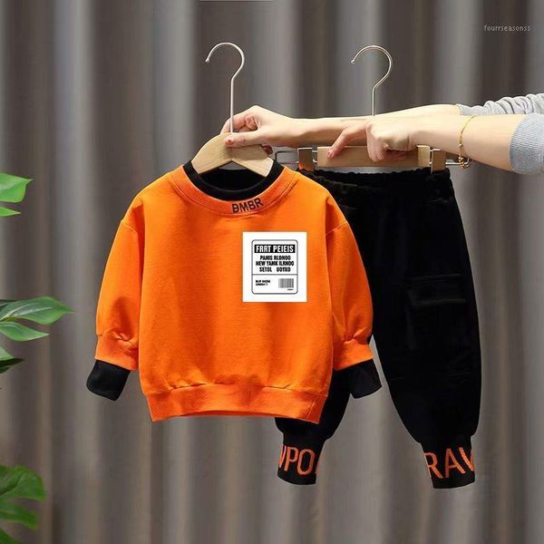 

clothing sets baby boy clothes suits causal girls boys children 2 pieces sweatshirts sports pants kids set1, White