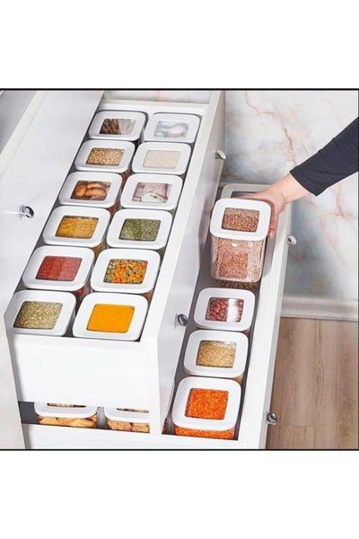 

storage bottles & jars 12 pc box set organizer kitchen pantry