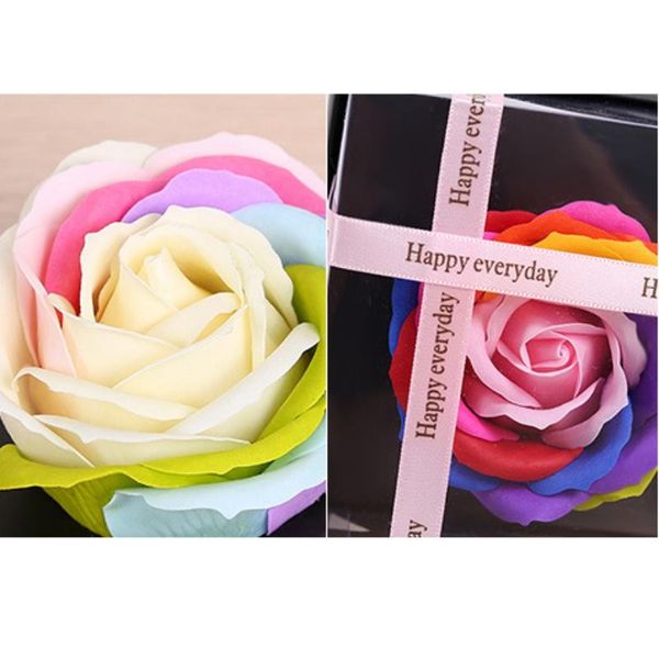 

decorative flowers & wreaths romantic artificial colorful eternal flower soap roses gift box birthday valentine single champagne heart