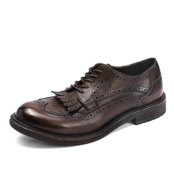 

dress shoes genuine leather men,lace-up business men shoes,men shoes,autumn winter british retro cowhide spring, Black