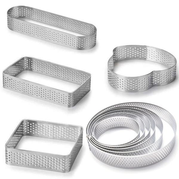 

heart/square mousse mould sewed tart ring with 12pcs round cake mold stainless steel baking & pastry tools
