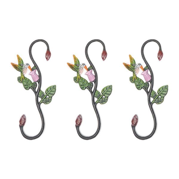 

hooks & rails 3pcs yard balcony hanging plant birdfeeder hanger animal design indoor outdoor gardening s hook cast iron home decor heavy dut
