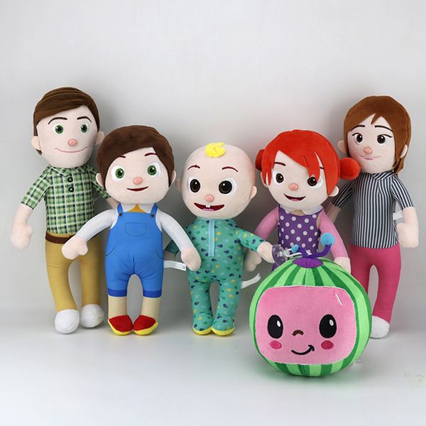 

cocomelon plush toy cartoon watermelon cocomelon jj sister brother dad mom stuffed doll toys for kids girls birthday gift