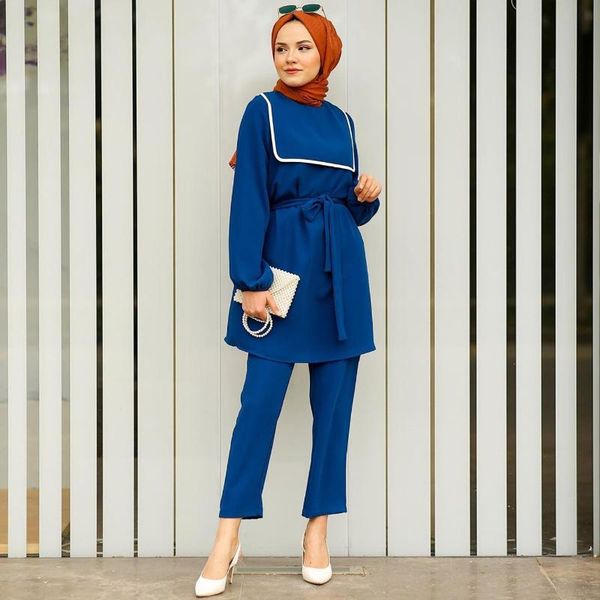 

ethnic clothing arab women's fashion navy collar girl style muslim suit middle east sets islamic, Red