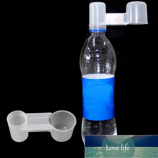 Nuovo 1 pz portatile in plastica trasparente bottiglia d'acqua mangiatoia per uccelli bevitore tazza accessori per gabbie per uccelli bere mangiatoia ciotola per l'acqua
