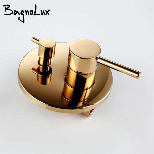 

black gold chrome round solid brass concealed 2 way diverter shower valve mixer water tap bathroom accessories faucets sets