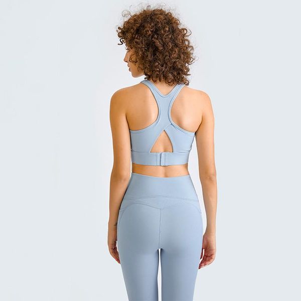 

yoga outfit women sports bra tight fitness vest tank clothing running hollow beautiful back buckle with removable chest pad