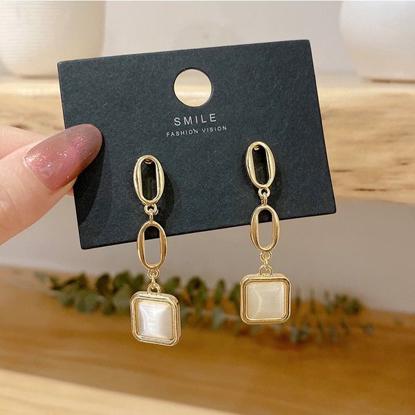 Koreanische neue trendige geometrische Katzenauge Quaste Charm Ohrringe Charm Lady Charming einfache lange Ohrringe Schmuck ungewöhnliche Geschenke für Frauen Mädchen AFSHOR