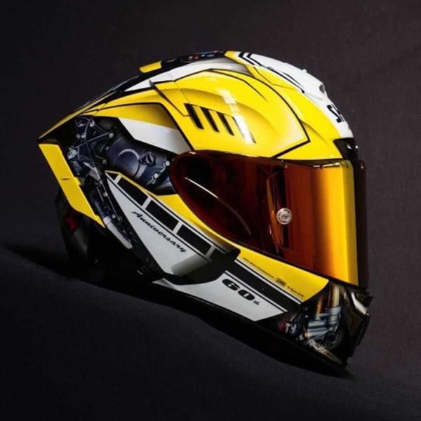 Мотоциклетные шлемы Полнолицевой шлем X14 HA R1M Black Ant Riding Motocross Racing Motobike