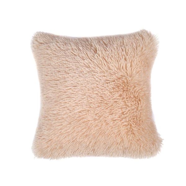 

cushion/decorative pillow winter warm plush case solid color soft faux fur shaggy fluffy cushion cover home decor living room bedroom covers