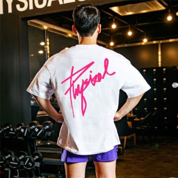 

men's t-shirts men wear short sleeves of cotton loose t-shirt execution breathable fitness training casual fashion clothes m-3xl, White;black
