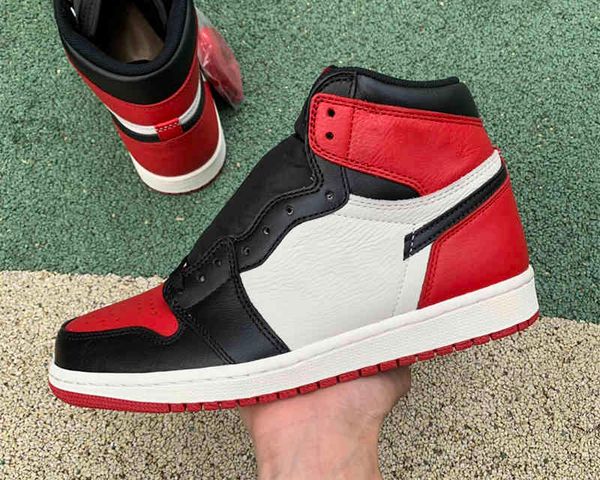 

shoes high og jumpman 1 1s bred toe basketball red running trainers sneakers