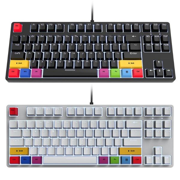

keyboards wired led backlight gaming keyboard mechanical red axis desklapaccessory
