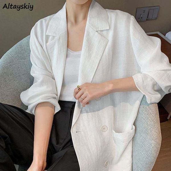 

women's suits & blazers women summer loose tender fashion all-match office ladies outerwear thin notched ins cozy solid streetwear ulzz, White;black